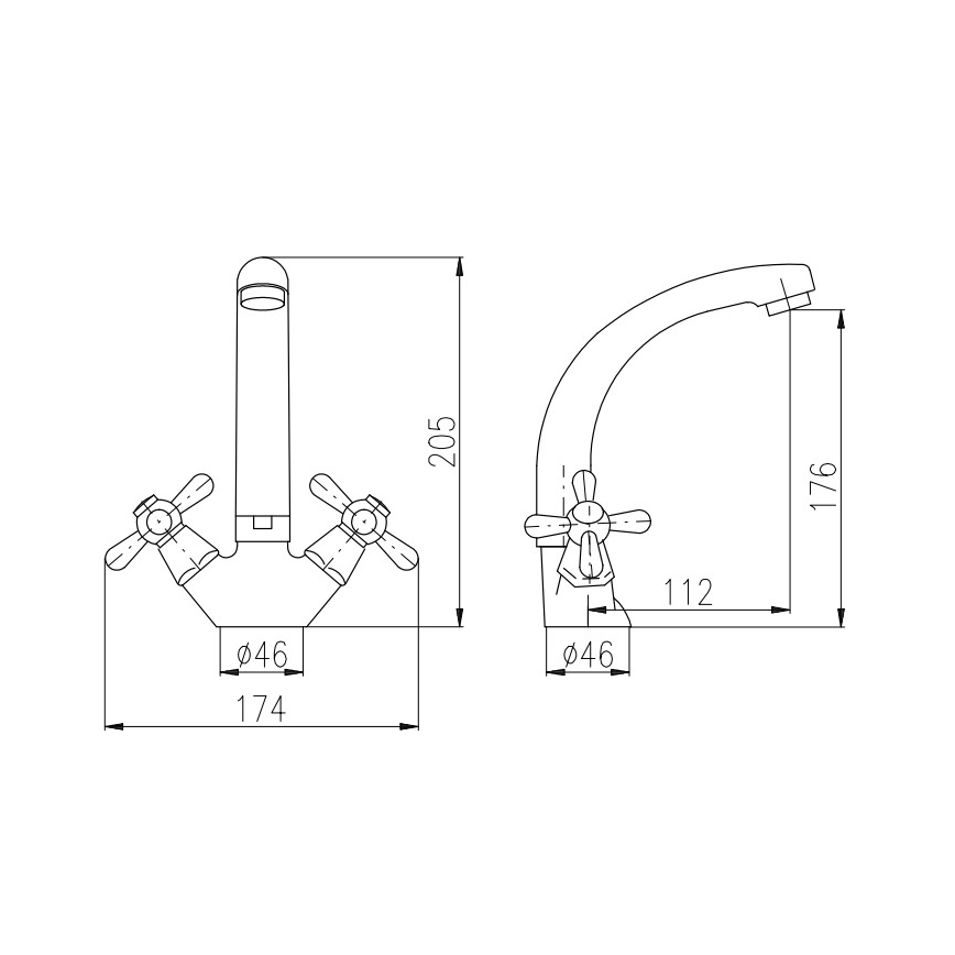 RAV Slezák MK120.0/2 - Umyvadlová baterie MORAVA 17,6 cm lesklý chrom