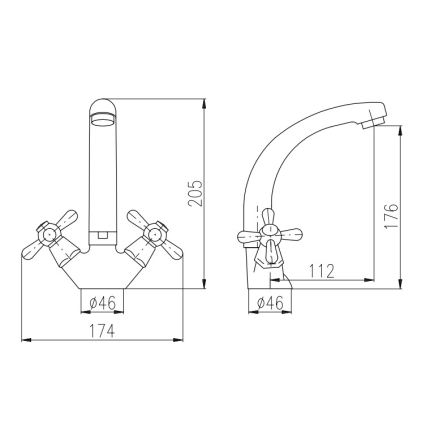RAV Slezák MK120.0/2 - Umyvadlová baterie MORAVA 20,5 cm lesklý chrom