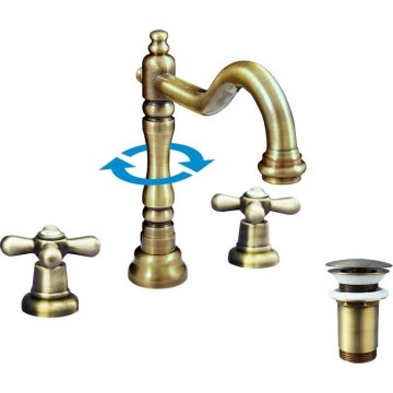 RAV Slezák MK132.0SM - Umyvadlová baterie + výpusť MORAVA RETRO stará mosaz