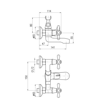 RAV Slezák MK154.5 - Vanová baterie MORAVA lesklý chrom