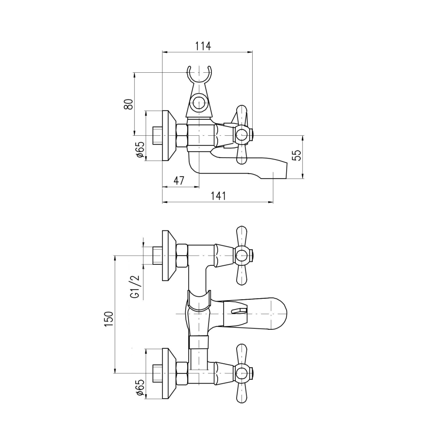 RAV Slezák MK154.5 - Vanová baterie MORAVA lesklý chrom