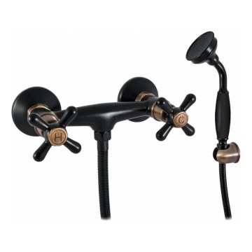 RAV Slezák MK180.5/1CMATSM - Sprchová sada s baterií MORAVA RETRO černá/mosaz