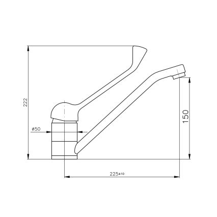 RAV Slezák MS605.0 - Umyvadlová baterie s lékařskou pákou MISSISSIPPI 22,2 cm lesklý chrom