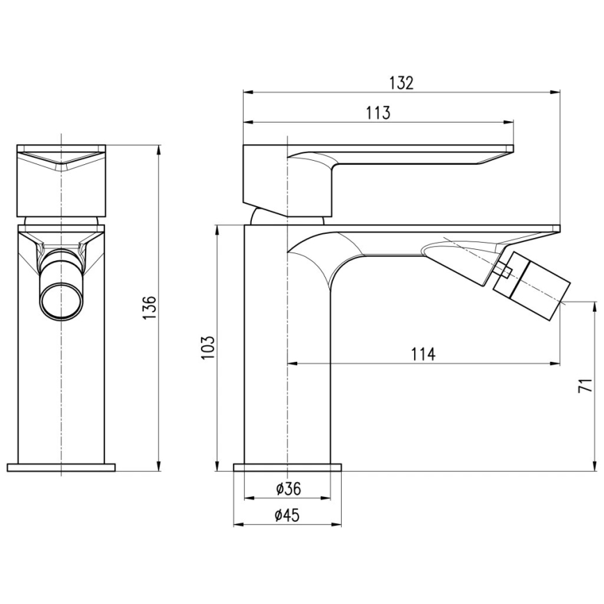 RAV Slezák NL144.0CMAT - Bidetová baterie NIL 13,6 cm matná černá