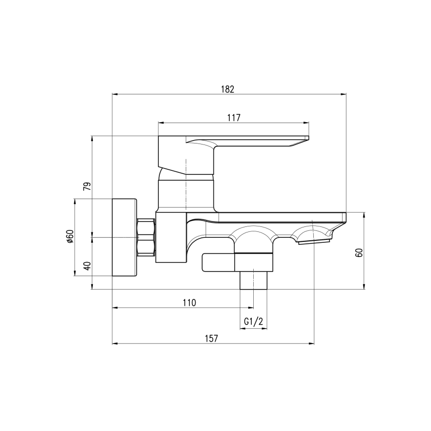 RAV Slezák NL154.5MGK - Vanová baterie NIL kartáčovaná šedá