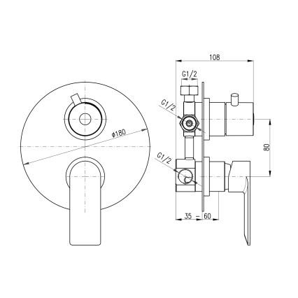 RAV Slezák NL187.3 - Sprchová baterie pro podomítkovou instalaci NIL lesklý chrom