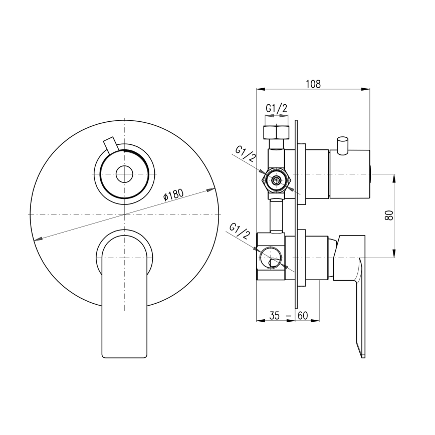RAV Slezák NL187.3 - Sprchová baterie pro podomítkovou instalaci NIL lesklý chrom