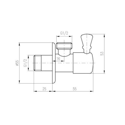 RAV Slezák RV0112 - Rohový ventil RETRO lesklý chrom