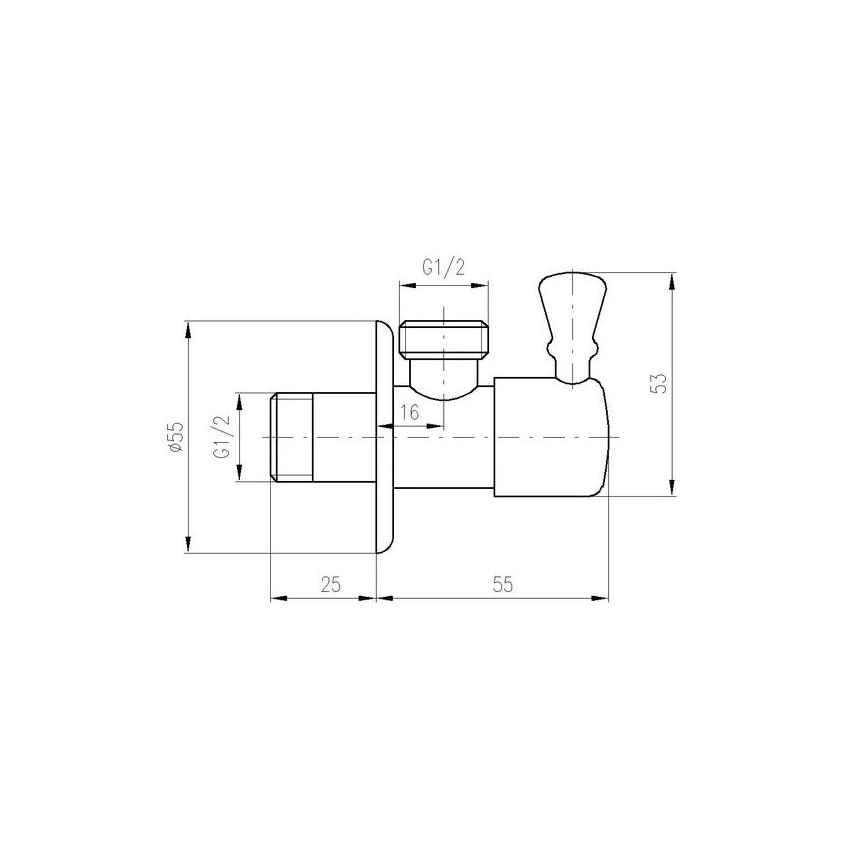 RAV Slezák RV0112 - Rohový ventil RETRO lesklý chrom