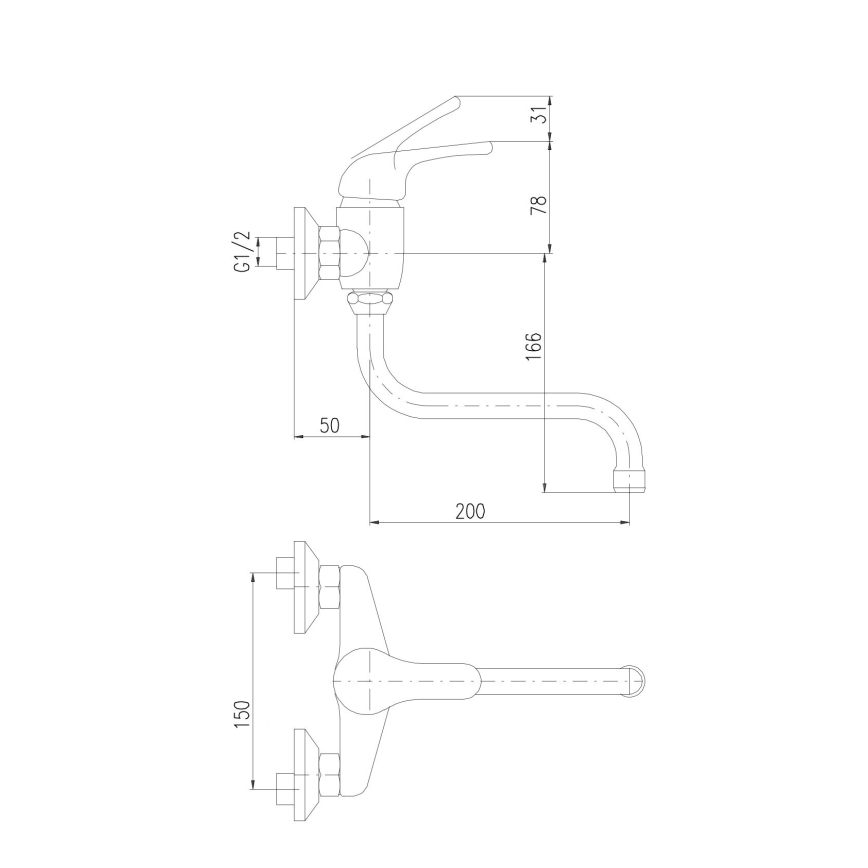 RAV Slezák SA001.5/21 - Dřezová/umyvadlová baterie SAZAVA lesklý chrom