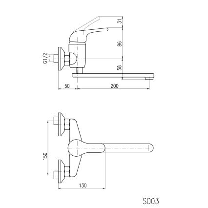 RAV Slezák SA001.5/23 - Dřezová/umyvadlová baterie SAZAVA lesklý chrom