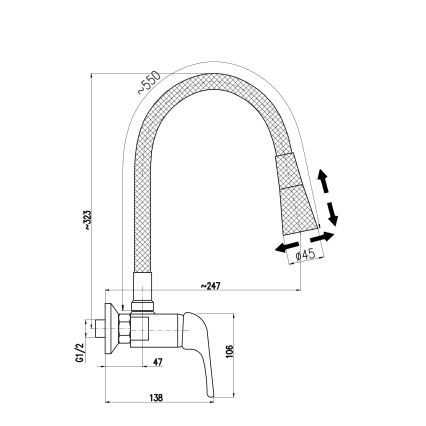 RAV Slezák SA002.5/13S - Dřezová baterie SAZAVA 32,3 cm šedá/lesklý chrom