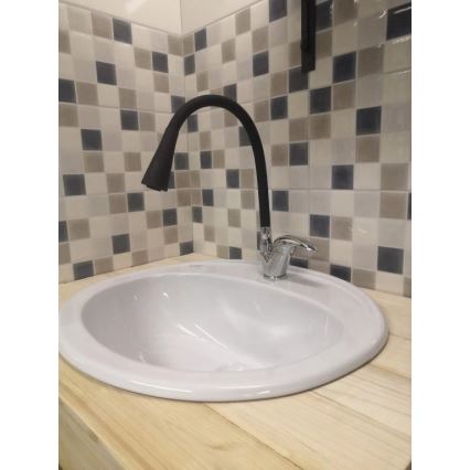 RAV Slezák SA006.0/13 - Dřezová baterie s flexibilním ramínkem SAZAVA 35,6 cm černá/lesklý chrom