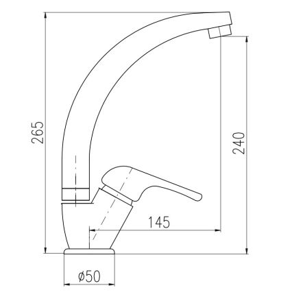 RAV Slezák SA006.0/3 - Dřezová baterie SAZAVA 26,5 cm lesklý chrom