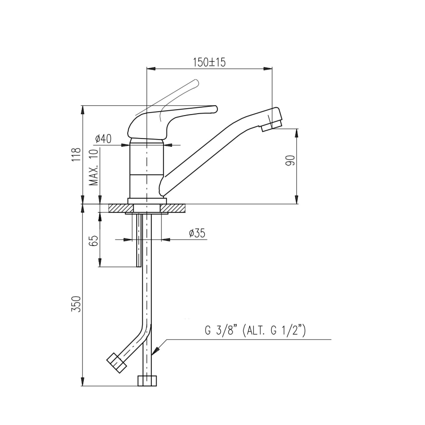 RAV Slezák SA015.0 - Umyvadlová baterie SAZAVA 15 cm lesklý chrom