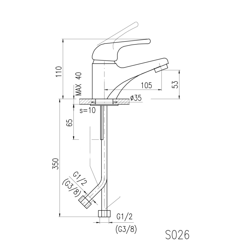 RAV Slezák SA026.0 - Umyvadlová baterie SAZAVA 11,5 cm lesklý chrom