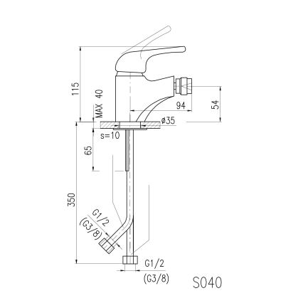 RAV Slezák SA044.0 - Bidetová baterie SAZAVA 11,5 cm lesklý chrom