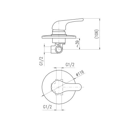 RAV Slezák SA083 - Sprchová baterie pro podomítkovou instalaci SAZAVA lesklý chrom