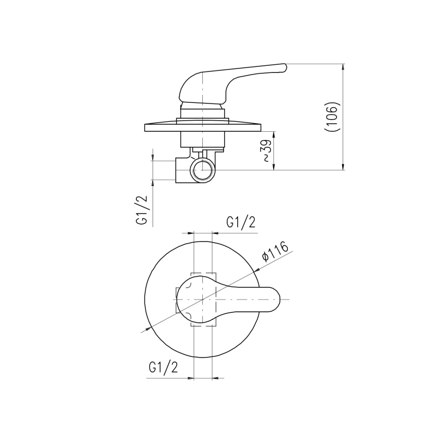 RAV Slezák SA083 - Sprchová baterie pro podomítkovou instalaci SAZAVA lesklý chrom