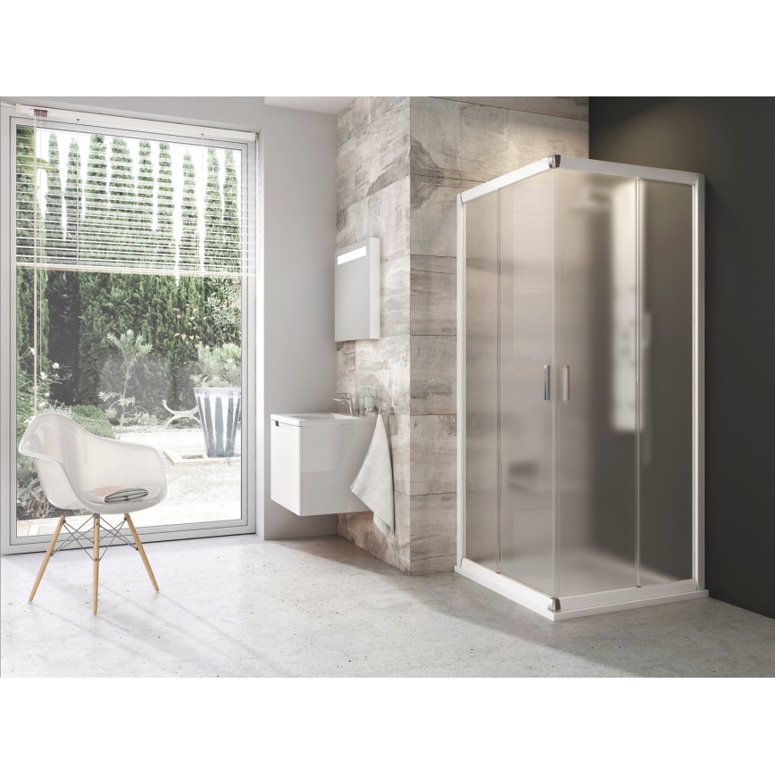 Ravak 1LV40100ZG - Sprchový kout čtyřdílný rohový BLIX 80x80 cm bílá