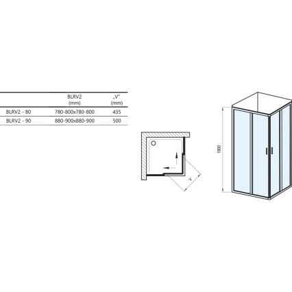 Ravak 1LV40100ZG - Sprchový kout čtyřdílný rohový BLIX 80x80 cm bílá
