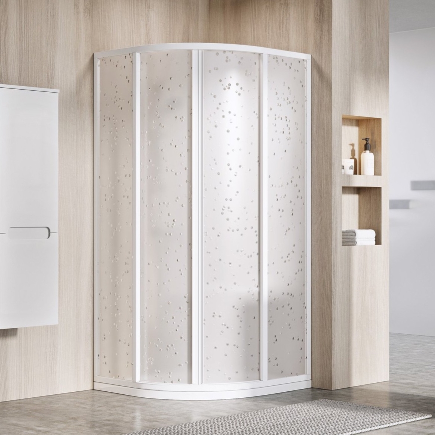 Ravak 3114O10211 - Sprchový kout čtyřdílný čtvrtkruhový SUPERNOVA 80x80 cm bílá