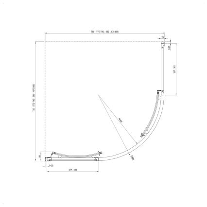 Ravak 3114O30211 - Sprchový kout čtyřdílný čtvrtkruhový SUPERNOVA 80x80 cm černá