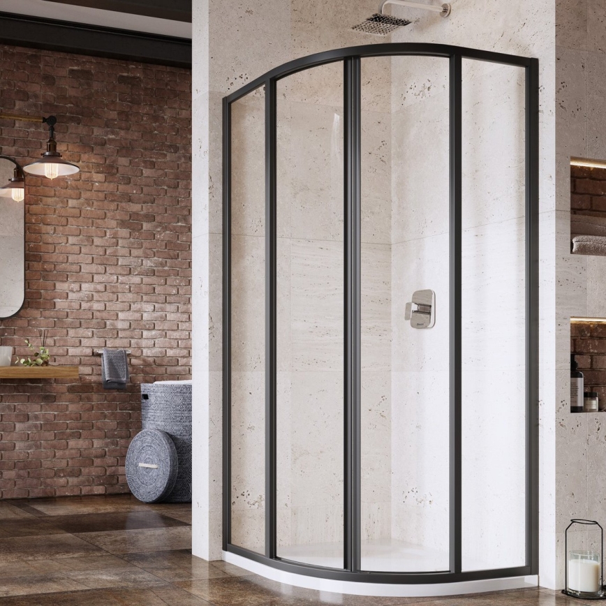 Ravak 3114O302Z1 - Sprchový kout čtyřdílný čtvrtkruhový SUPERNOVA 80x80 cm černá