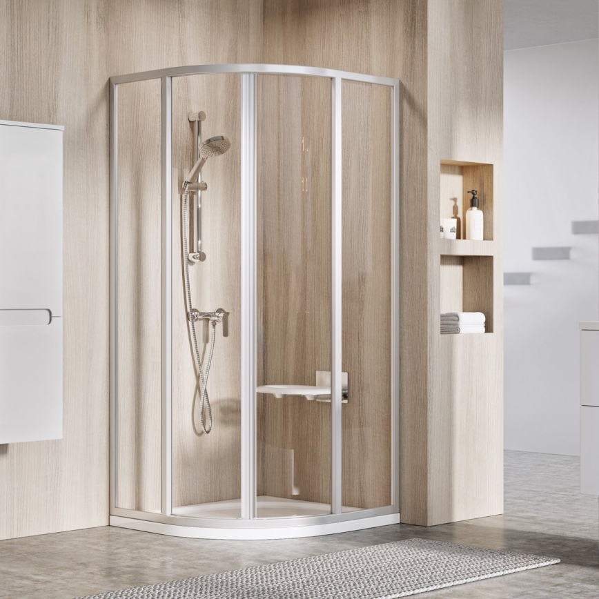 Ravak 3114OU02Z1 - Sprchový kout čtyřdílný čtvrtkruhový SUPERNOVA 80x80 cm satin