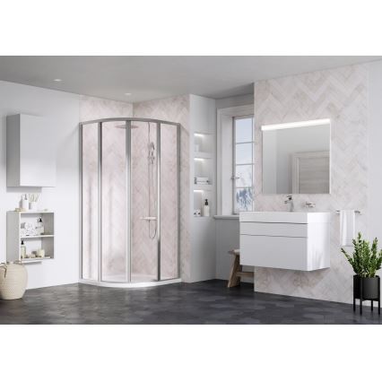 Ravak 3114OU02Z1 - Sprchový kout čtyřdílný čtvrtkruhový SUPERNOVA 80x80 cm satin