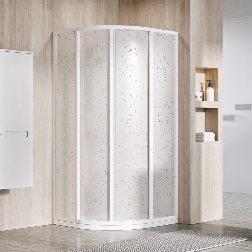 Ravak 3117O10211 - Sprchový kout čtyřdílný čtvrtkruhový SUPERNOVA 90x90 cm bílá
