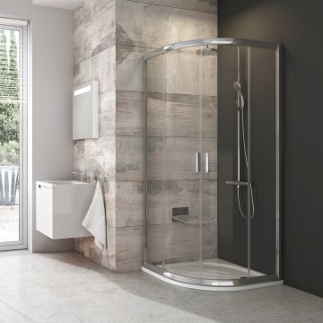 Ravak 3B240C00Z1B - Sprchový kout čtyřdílný čtvrtkruhový BLIX 80x80 cm lesklý chrom