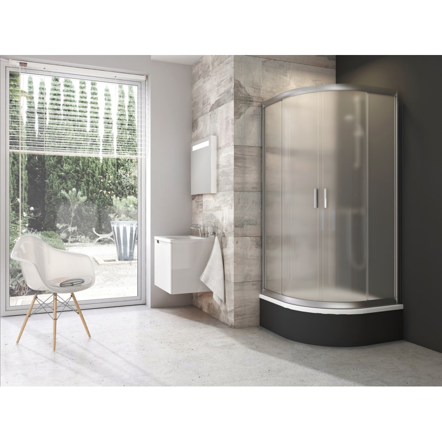 Ravak 3B240U40ZG - Sprchový kout čtyřdílný čtvrtkruhový BLIX 80x80 cm satin