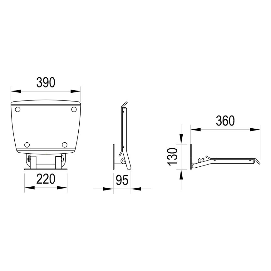 Ravak B8F0000052 - Sklopné sprchové sedátko OVO nerez