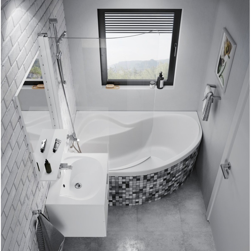 Ravak CM21000000 - Rohová vana ROSA 160x105 cm akrylát/bílá