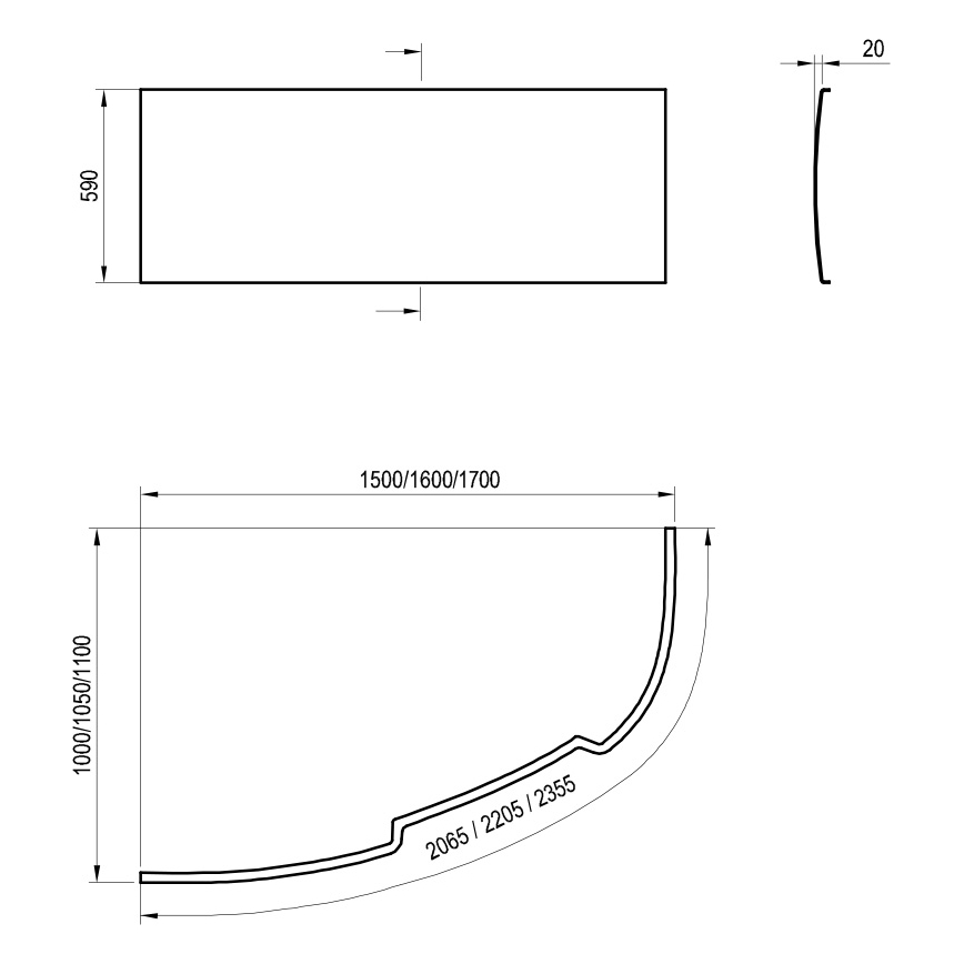 Ravak CZ45100000 - Čelní panel k vaně ASYMMETRIC 150 cm akrylát/bílá