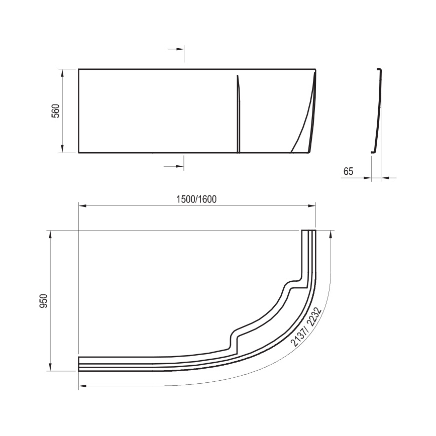 Ravak CZ57100A00 - Panel k vaně ROSA 160 cm akrylát/bílá
