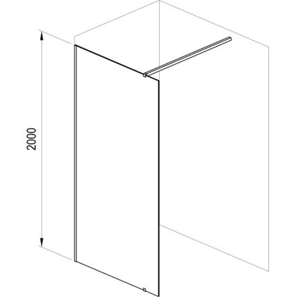 Ravak GW9WA030SZ1 - Sprchový kout WALK-IN 100x200 cm černá