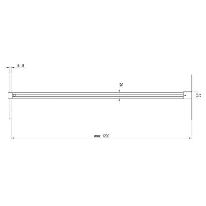 Ravak GWD01000A098 - Vzpěra ke sprchovému koutu WALK-IN 120 cm lesklý chrom