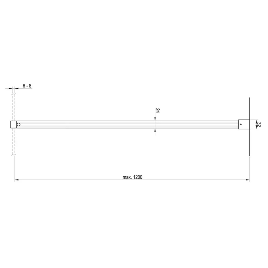 Ravak GWD01000A098 - Vzpěra ke sprchovému koutu WALK-IN 120 cm lesklý chrom