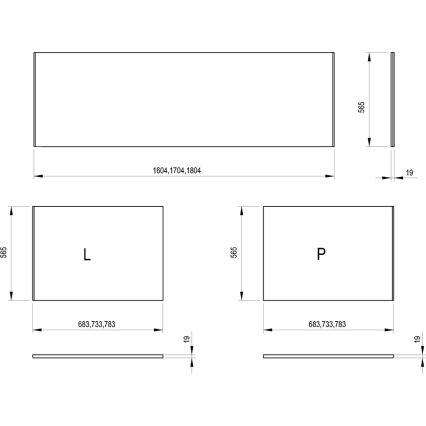Ravak X000001700 - Boční panel k vaně 70 cm dřevotříska/bílá