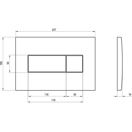 Ravak X01457 - Splachovací tlačítko UNI 24,7x16,5 cm bílá