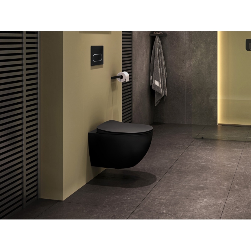 Ravak X01797 - Splachovací tlačítko 24,7x16,5 cm CHROME černá