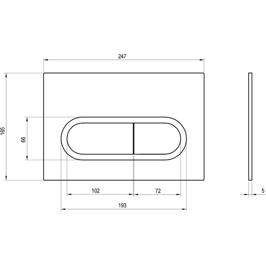 Ravak X01797 - Splachovací tlačítko 24,7x16,5 cm CHROME černá