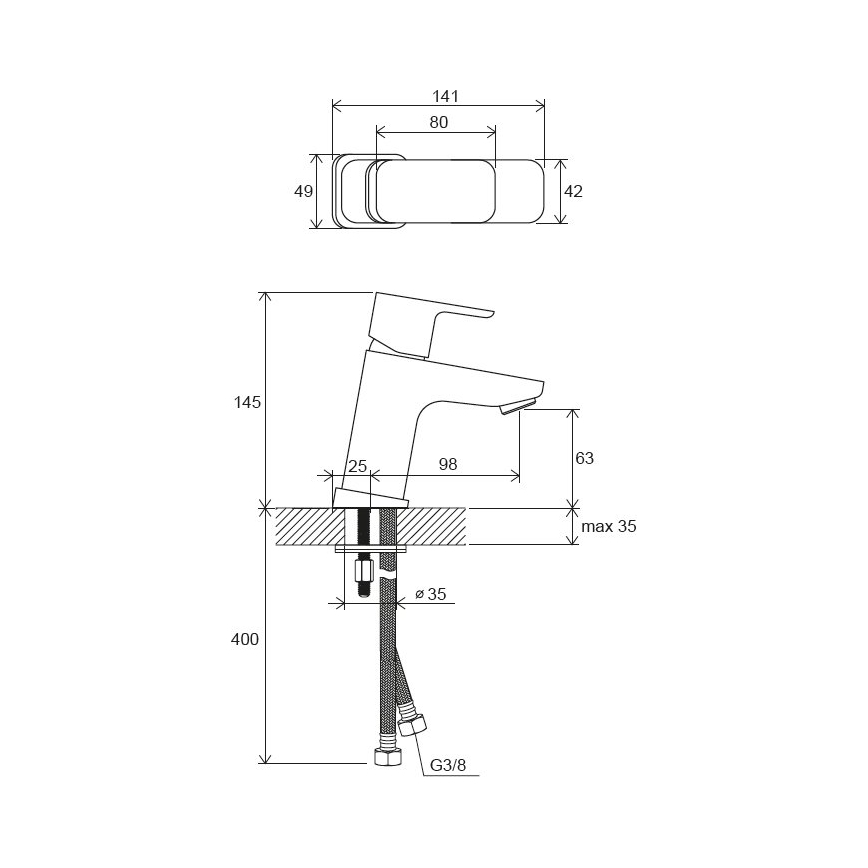 Ravak X070127 - Umyvadlová baterie FREE 14,5 cm lesklý chrom