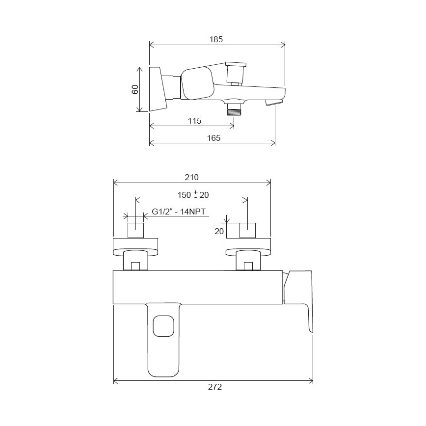 Ravak X070131 - Vanová baterie FREE lesklý chrom