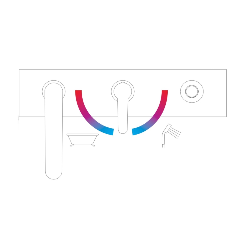 Ravak X070142 - Vanová baterie 3-otvorová PURI lesklý chrom