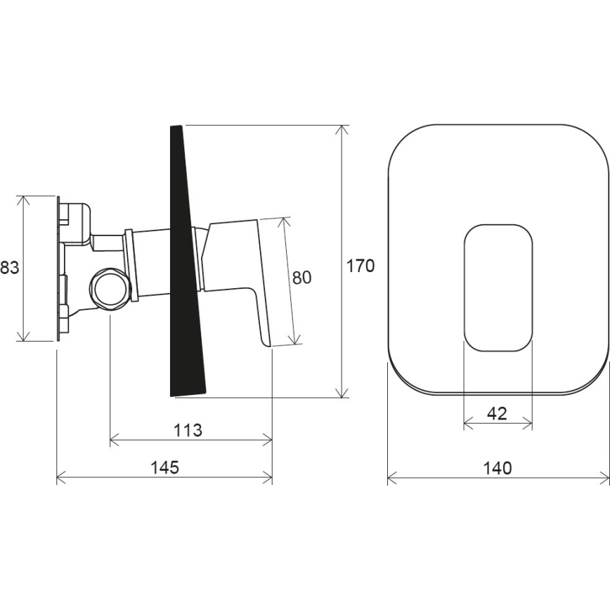 Ravak X070159 - Sprchová baterie pro podomítkovou instalaci FREE černá