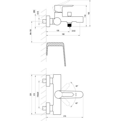 Ravak X070169 - Vanová baterie PURI lesklý chrom