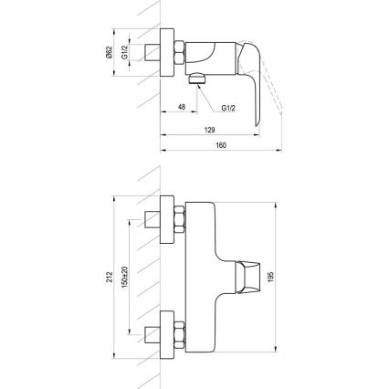 Ravak X070177 - Sprchová baterie FLAT matná černá